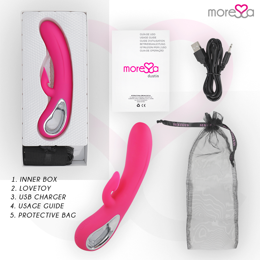 MORESSA - DUSTIN CLITORALE ZUIGING EN KRACHTIGE TRILLING PREMIUM SILICONEN OPLAADBAAR