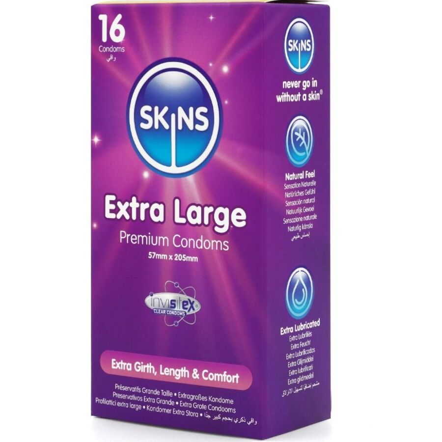 SKINS - EXTRA GROTE PREMIUM CONDOMS PAK 16
