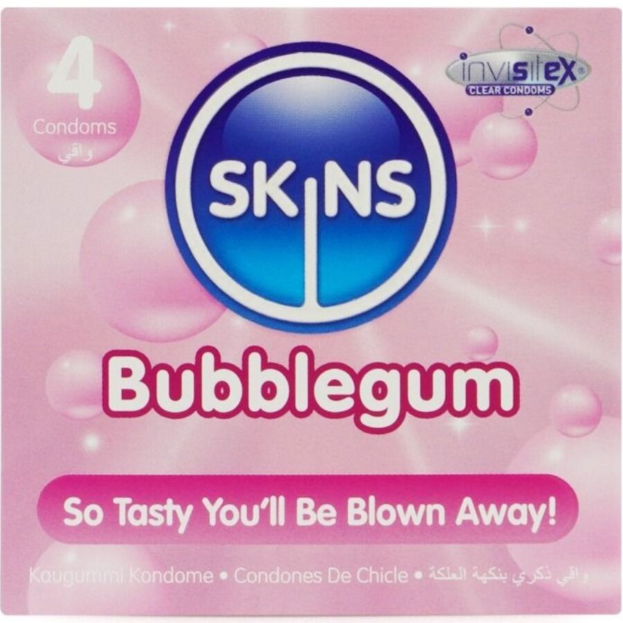 SKINS - BUBBLEGUM PREMIUM CONDOMS PAK 4