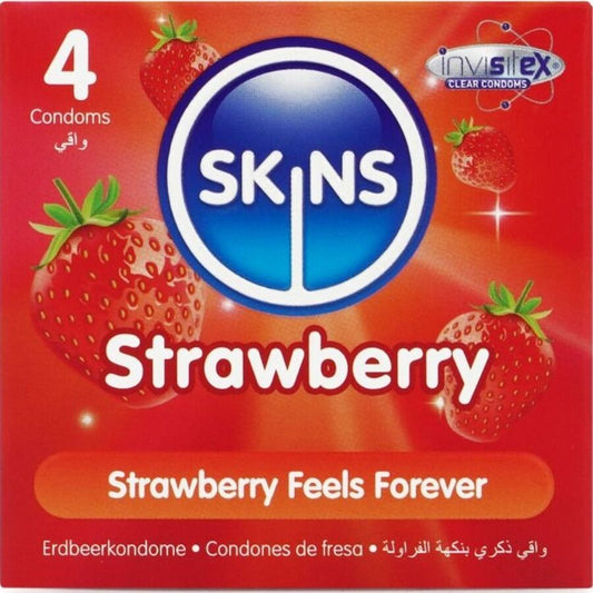 SKINS - AARDBEI PREMIUM CONDOMS PAK 4