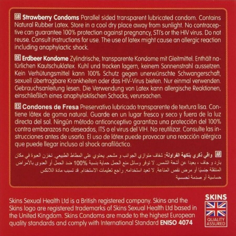 SKINS - AARDBEI PREMIUM CONDOMS PAK 4