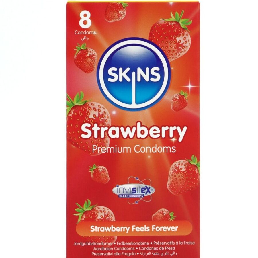 SKINS - AARDBEI PREMIUM CONDOMS PAK 8