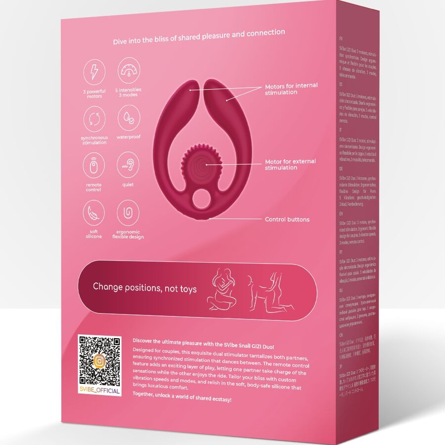SNAIL VIBE - GIZI DUO KOPPELSTIMULATOR AFSTANDSBEDIENING BORDEAUX