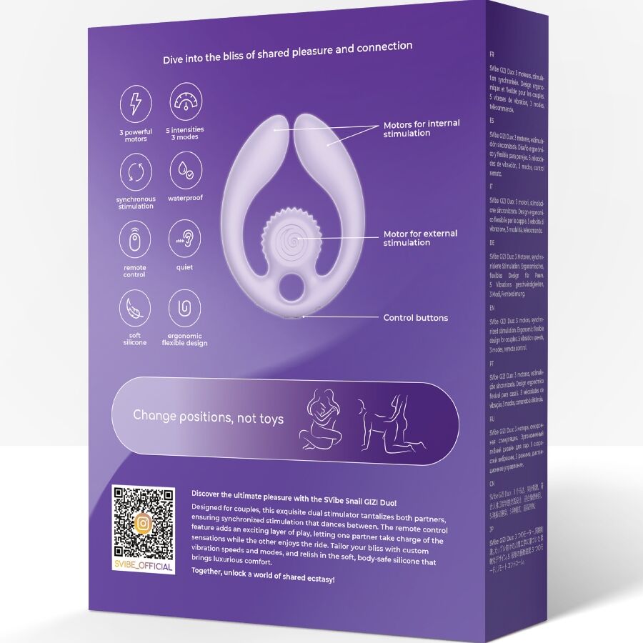 SNAIL VIBE - GIZI DUO KOPPELSTIMULATOR AFSTANDSBEDIENING LILA