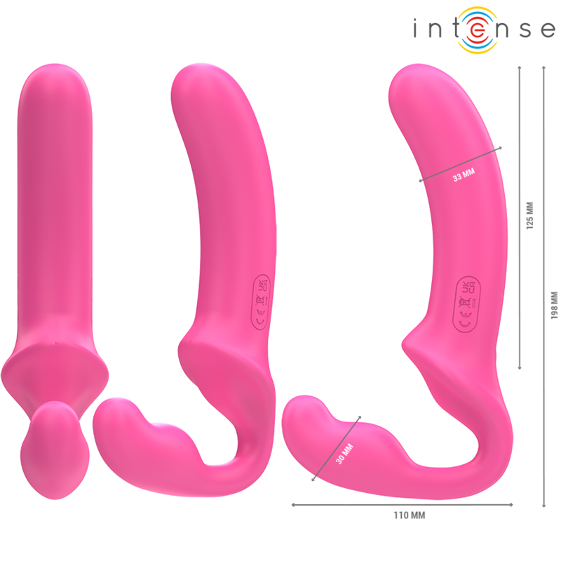 INTENSE - AMY DUBBELE VIBRATOR 20 CM ROZE AFSTANDSBEDIENING