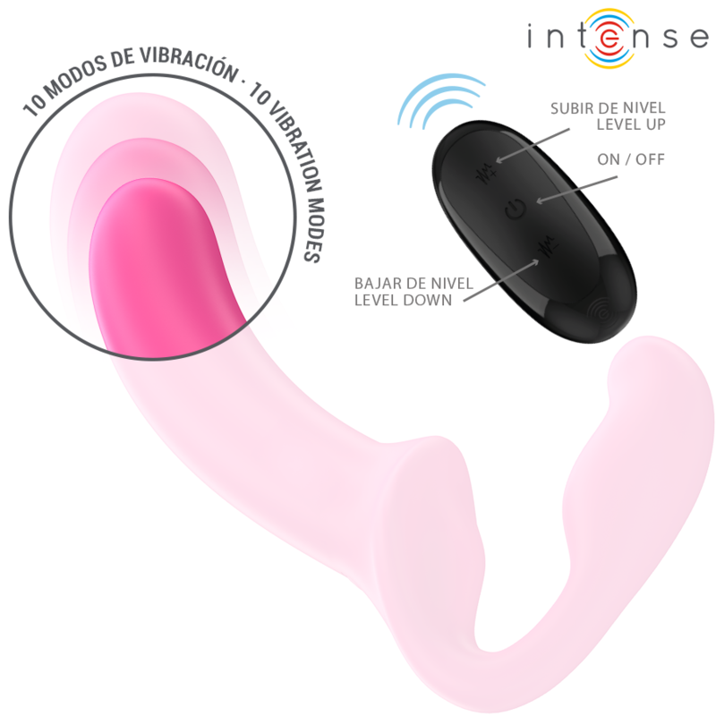 INTENSE - AMY DUBBELE VIBRATOR 20 CM ROZE AFSTANDSBEDIENING