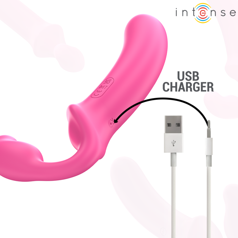 INTENSE - AMY DUBBELE VIBRATOR 20 CM ROZE AFSTANDSBEDIENING
