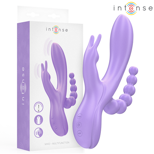 INTENSE - MIKO DUBBELE VIBRATOR RABBIT & STIMULATOR & ANAAL 7 TRILLINGEN PAARS