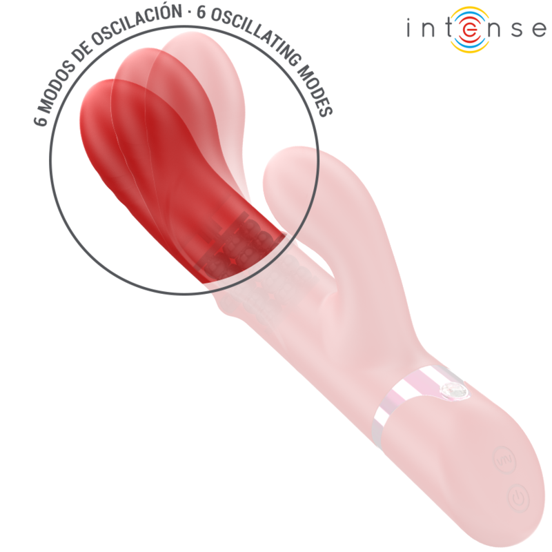 INTENSE - LELE MULTIFUNCTIONELE VIBRATOR ROTEREND & OSCILLEREND & STIMULEREND ROOD