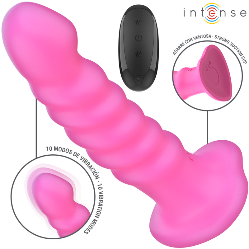INTENSE - CINDY VIBRATOR MAAT L SPIRAAL DESIGN 10 TRILLINGEN ROZE AFSTANDSBEDIENING