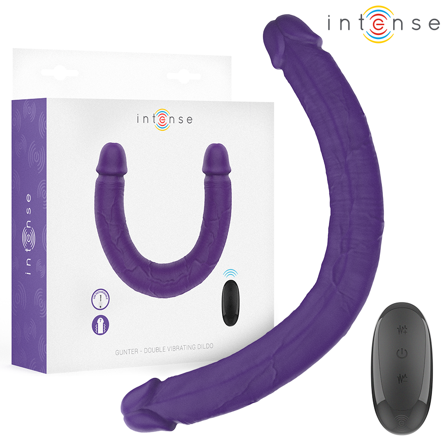 INTENSE - GUNTER DILDO DUBBELE VIBRATOR 40 CM PAARS AFSTANDSBEDIENING
