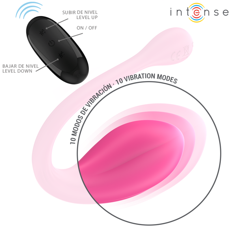 INTENSE - JANICE UW VIBRATOR DUBBELE STIMULATIE 10 VIBRATIES ROZE AFSTANDSBEDIENING