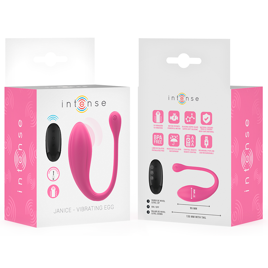 INTENSE - JANICE UW VIBRATOR DUBBELE STIMULATIE 10 VIBRATIES ROZE AFSTANDSBEDIENING
