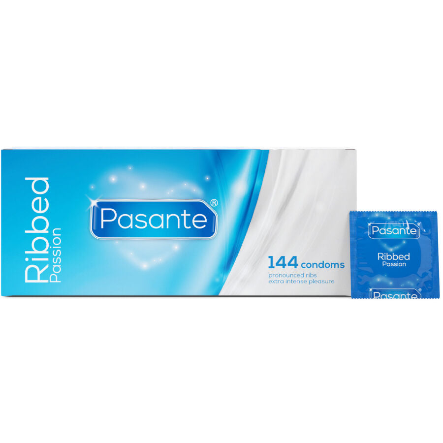 PASANTE - GERIBBELDE PASSION CONDOMS DOOS 144 STUKS