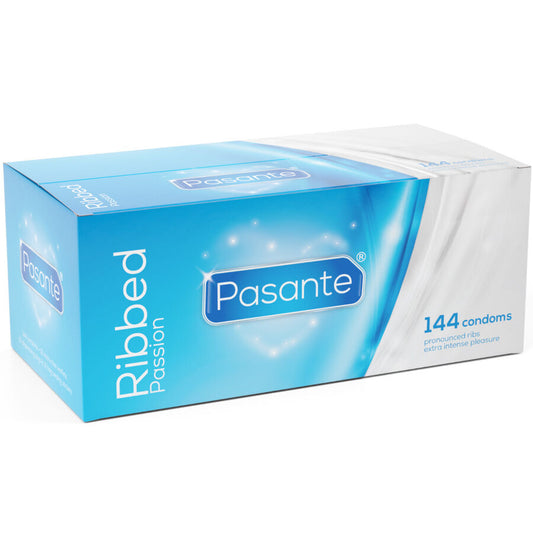 PASANTE - GERIBBELDE PASSION CONDOMS DOOS 144 STUKS