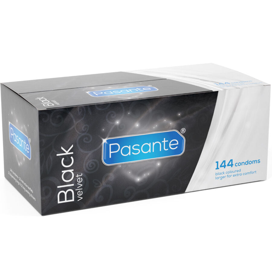 PASANTE - ZWARTE FLUWELEN CONDOMS DOOS 144 STUKS