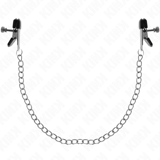 KINK - PLATTE KETTING NIPPELKLEMMEN ZILVER 34 CM
