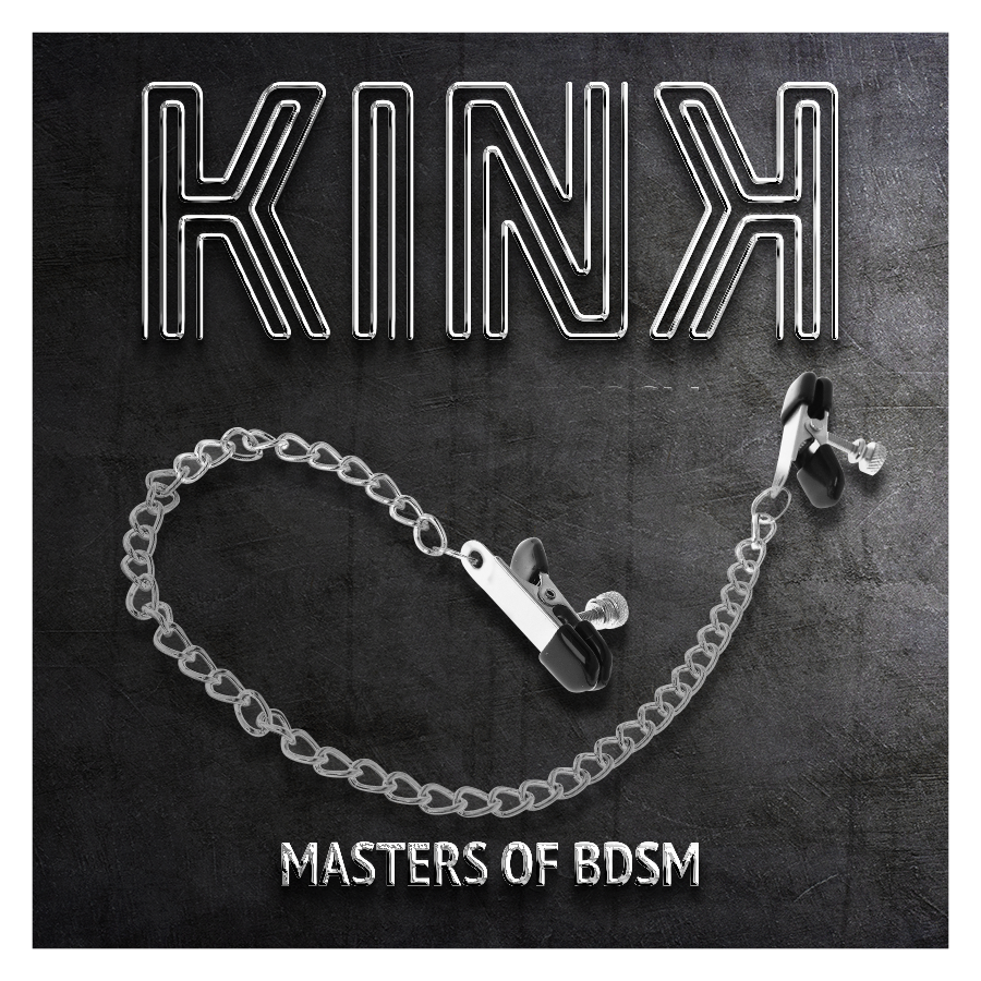 KINK - PLATTE KETTING NIPPELKLEMMEN ZILVER 34 CM