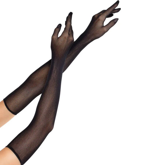 LEG AVENUE - OPERA LANGE VISNET HANDSCHOENEN ZWART