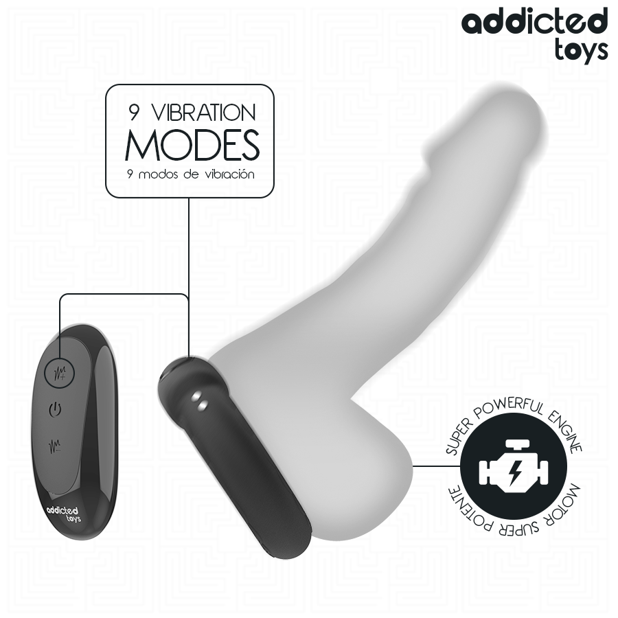 ADDICTED TOYS - VERWARMENDE EFFECT TRILLENDE PIEMELRING AFSTANDSBEDIENING