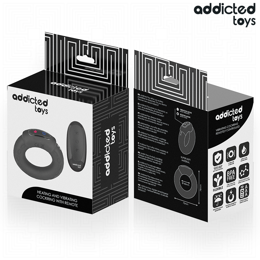 ADDICTED TOYS - VERWARMENDE EFFECT TRILLENDE PIEMELRING AFSTANDSBEDIENING