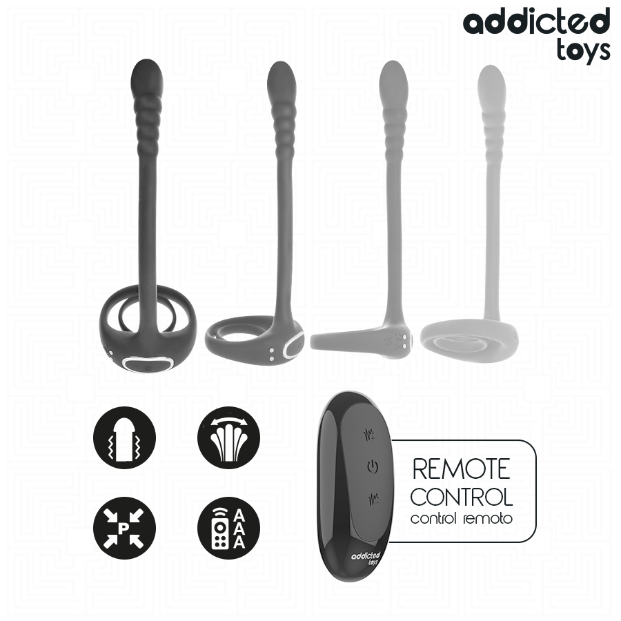 ADDICTED TOYS - P-SPOT VIBRERENDE PENISRING AFSTANDSBEDIENING