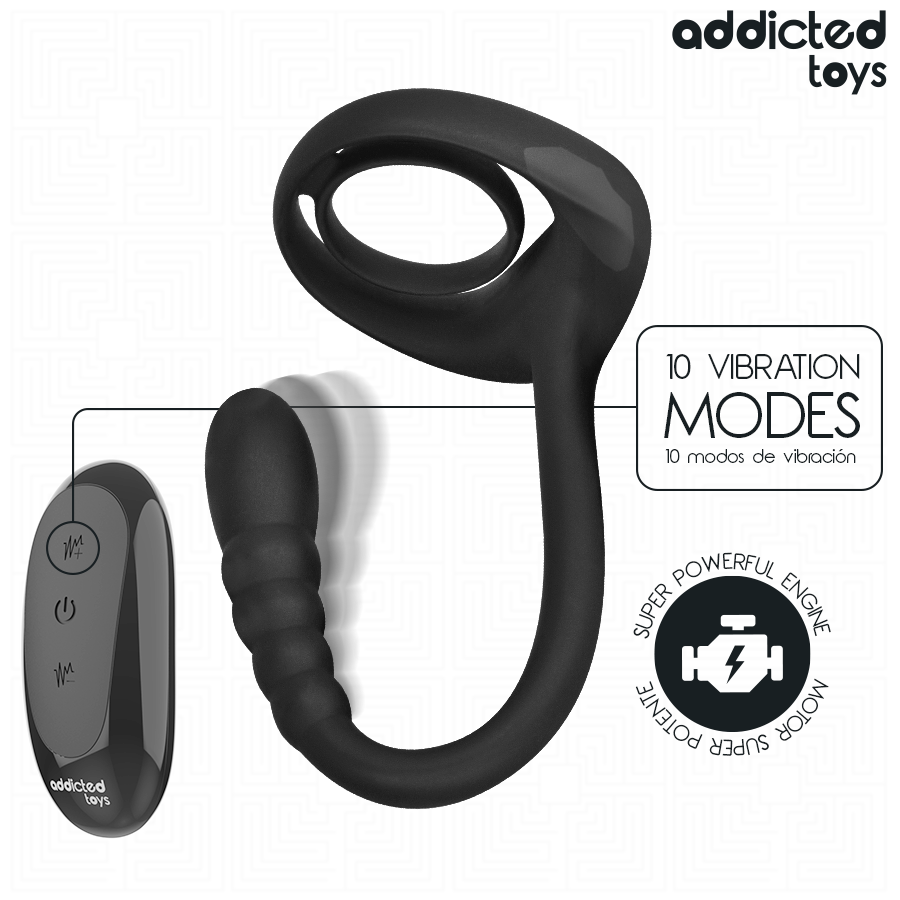 ADDICTED TOYS - P-SPOT VIBRERENDE PENISRING AFSTANDSBEDIENING