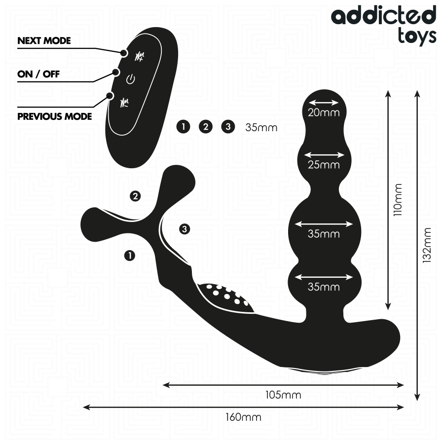 ADDICTED TOYS - DRAAIENDE PROSTAATMASSAGER AFSTANDSBEDIENING