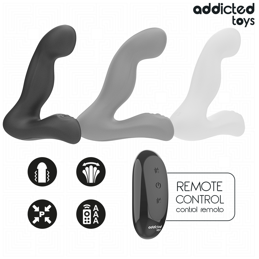 ADDICTED TOYS - OSCILLERENDE PROSTAATMASSAGER MET PULSATIESTAND AFSTANDSBEDIENING