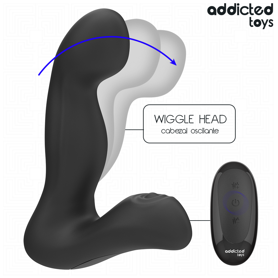 ADDICTED TOYS - OSCILLERENDE PROSTAATMASSAGER MET PULSATIESTAND AFSTANDSBEDIENING