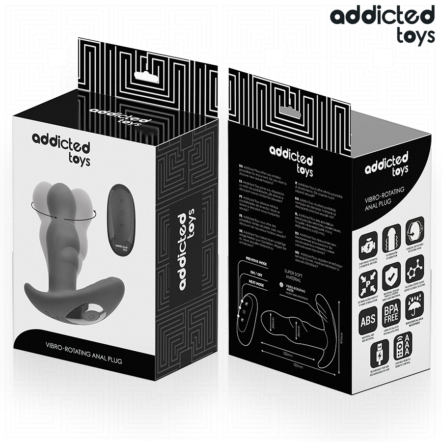 ADDICTED TOYS - ROTERENDE TRILLENDE ANAALPLUG AFSTANDSBEDIENING