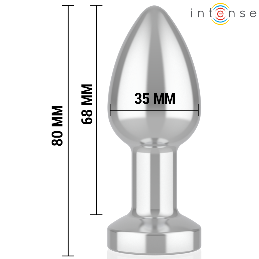 INTENSE - TRILLENDE METALEN ANALE PLUG MET LED-VERLICHTING EN AFSTANDSBEDIENING - MAAT S