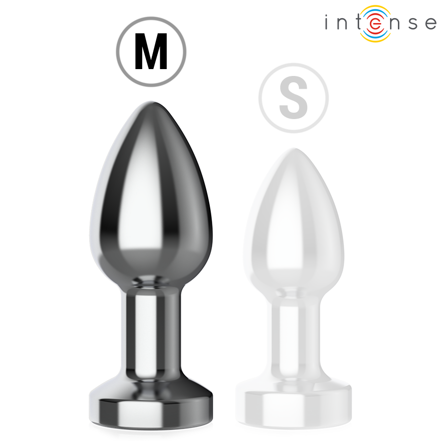 INTENSE - TRILLENDE METALEN ANALE PLUG MET LED-VERLICHTING EN AFSTANDSBEDIENING - MAAT M