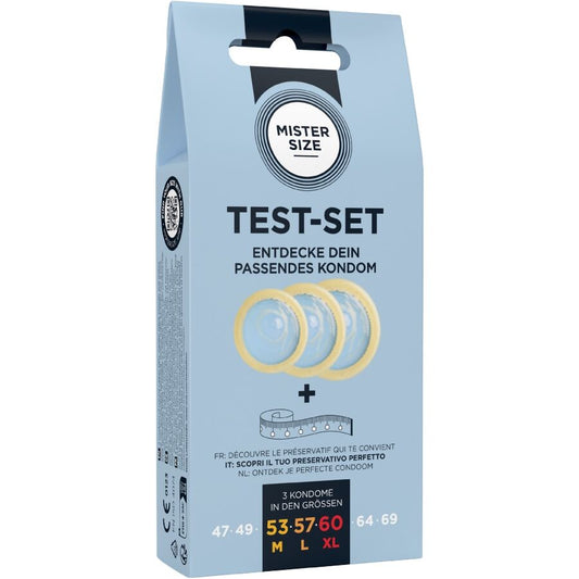 MISTER SIZE - TESTSET 3 CONDOMS IN VERSCHILLENDE MATEN + MEETLINT