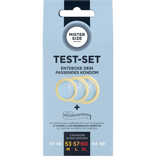 MISTER SIZE - TESTSET 3 CONDOMS IN VERSCHILLENDE MATEN + MEETLINT