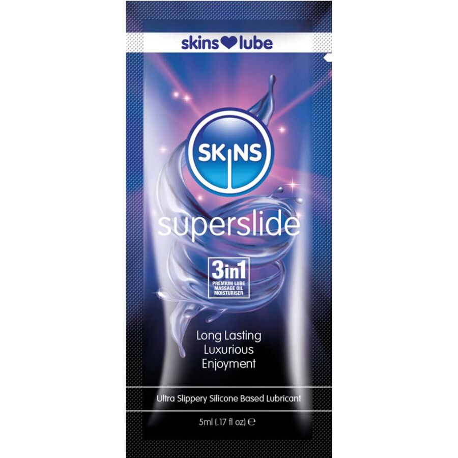 SKINS - SUPERSLIDE SILICONENGEBASEERD GLIJMIDDEL EENMALIGE DOSIS 5 ML