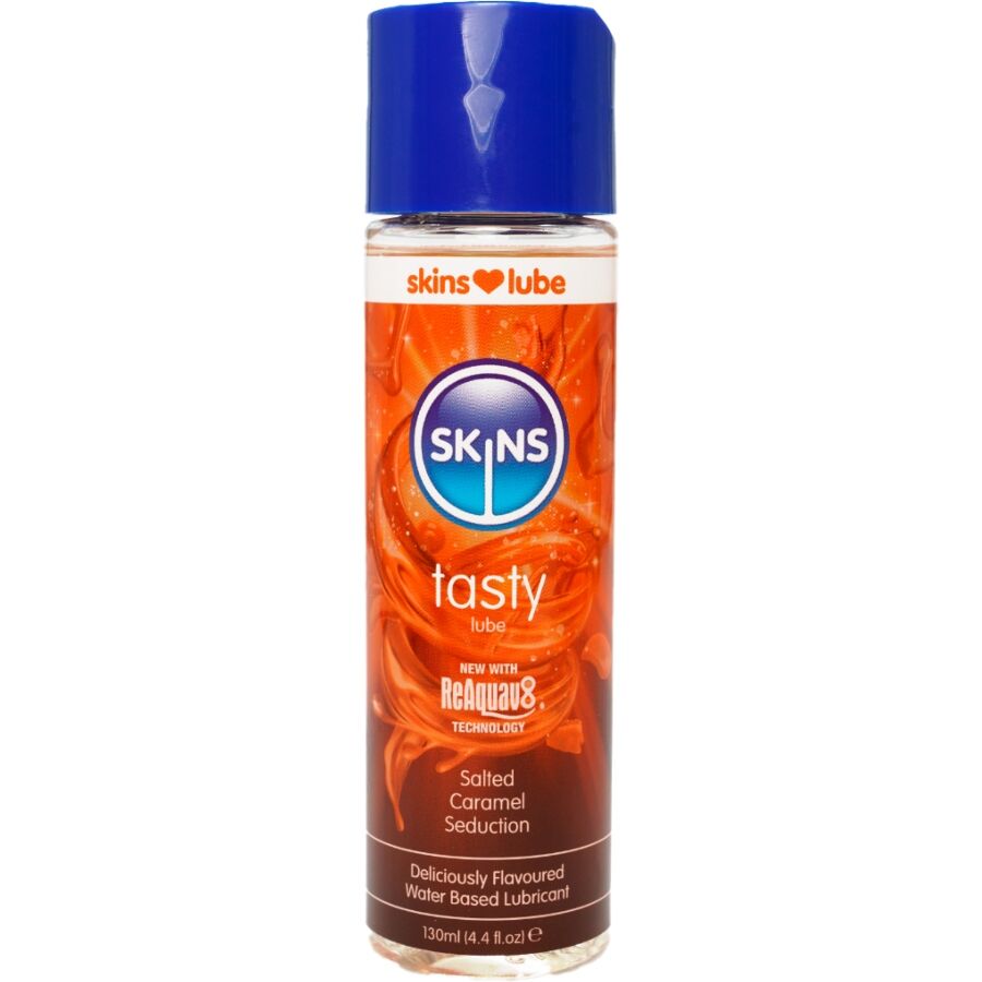 SKINS - SMAAKVOL GLIJMIDDEL OP WATERBASIS GEZOUTEN KARAMEL 130 ML