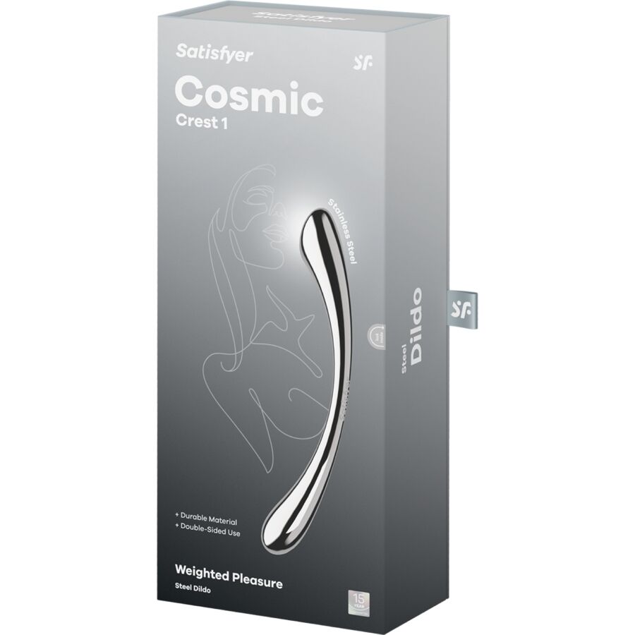 SATISFYER - COSMIC CREST 1 ROESTVRIJ STALEN DUBBELZIJDIGE DILDO