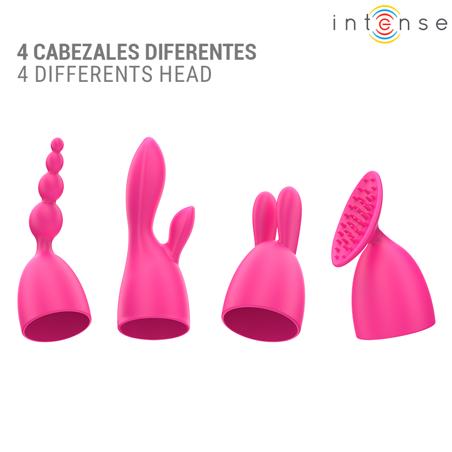 INTENSE - CHER VIBRATOR MET 20 STANDEN EN VERWISSELBARE OPZETSTUKKEN