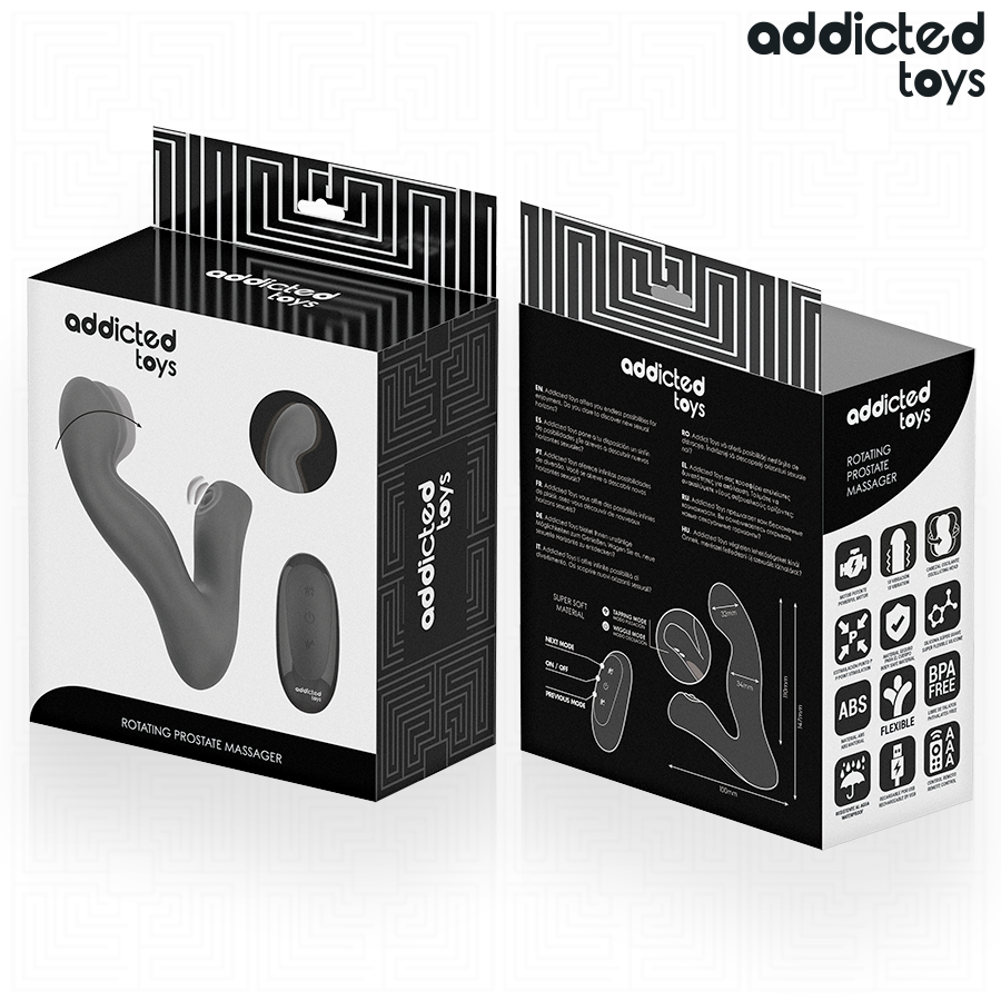 ADDICTED TOYS - OSCILLERENDE PROSTAATMASSAGER MET PULSATIESTAND AFSTANDSBEDIENING