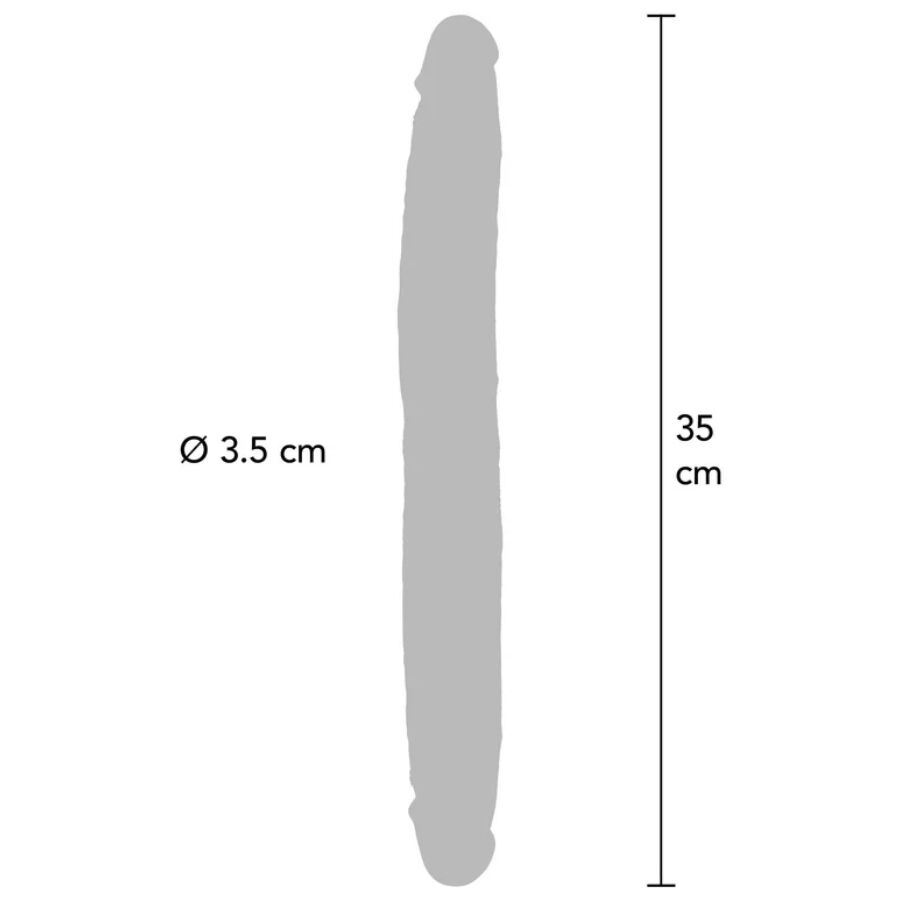 GET REAL - DUBBELZIJDIGE SILICONEN DILDO KARAMEL 35 CM