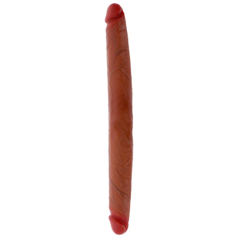 GET REAL - DUBBELZIJDIGE SILICONEN DILDO KARAMEL 40 CM