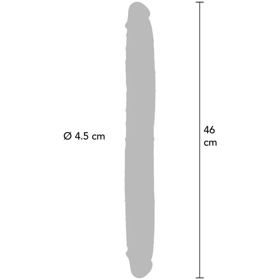 GET REAL - DUBBELZIJDIGE SILICONEN DILDO KARAMEL 46 CM