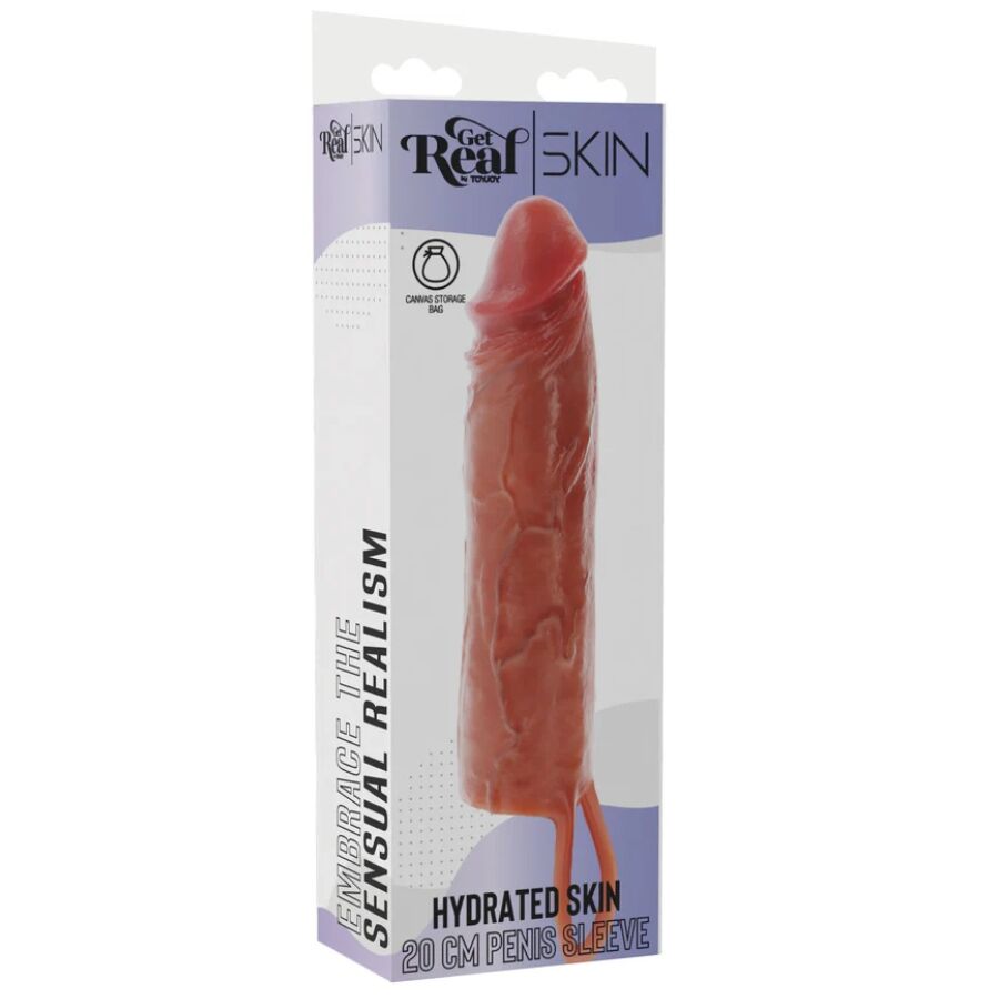 GET REAL - GEHYDRATEERDE HUID SILICONEN PENISMOUW CARAMEL 20 CM