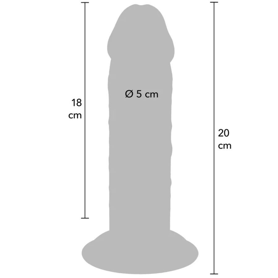 ECHT WAAR - DELUXE DIKKE DUBBELE-DICHTHEID TPE DONG 20 CM