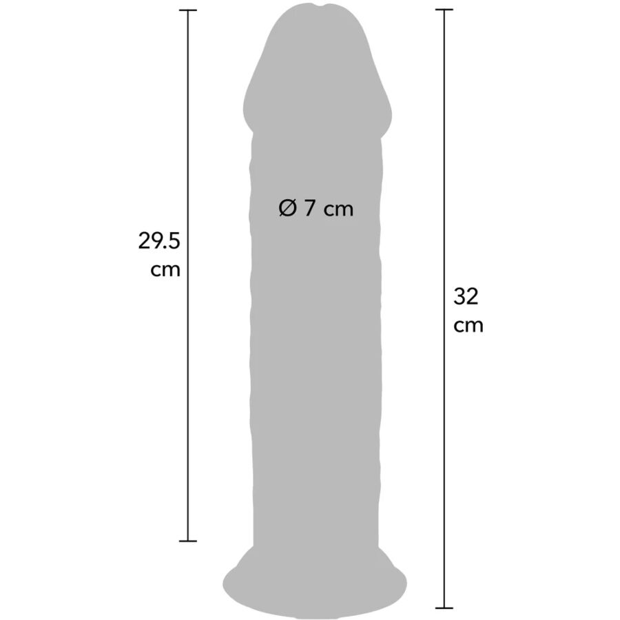 WEES EERLIJK - DELUXE DIKKE DUBBELE-DICHTHEID TPE DONG 32 CM