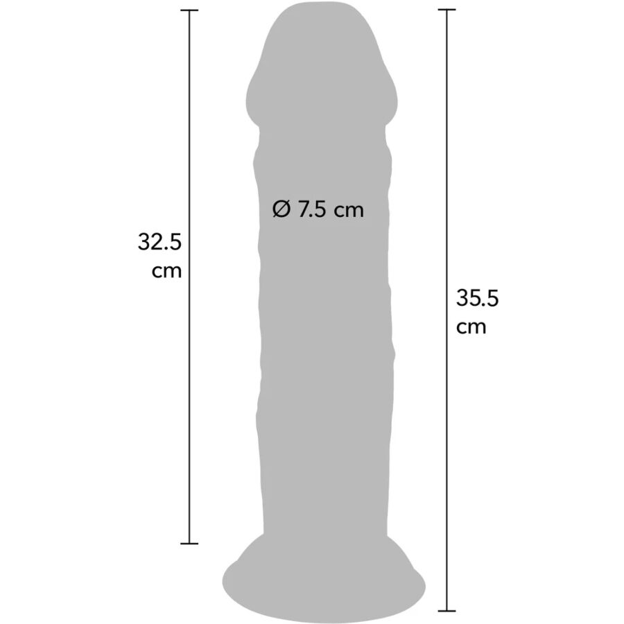 GET REAL - LUXE DIKKE TPE DONG MET DUBBELE DICHTHEID 35,5 CM