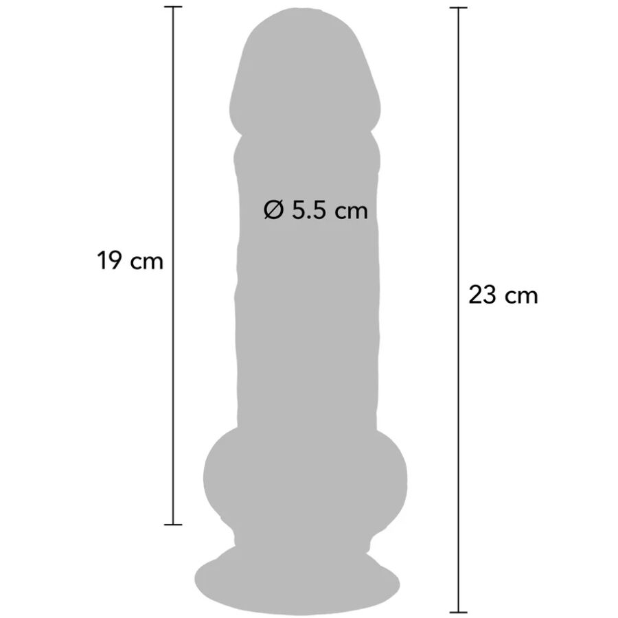 GET REAL - DELUXE REALISTISCHE PENIS MET TESTIKELS EXTRA DIK 23 CM