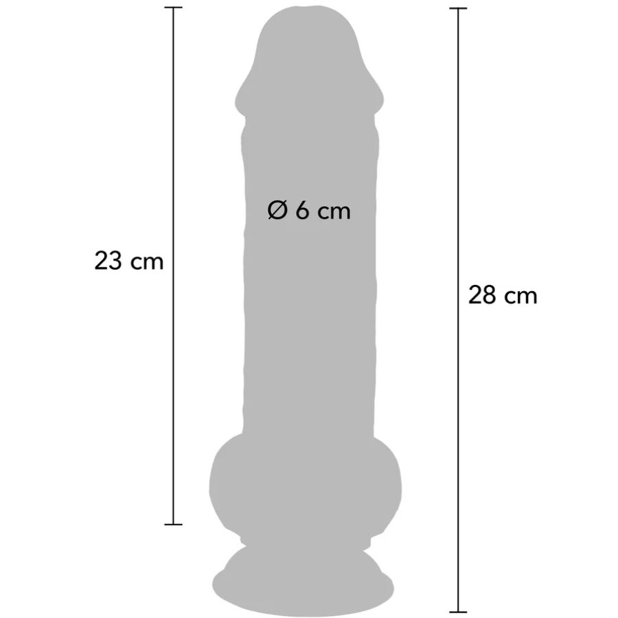 GET REAL - DELUXE REALISTISCHE PENIS MET TEELBALLEN EXTRA DIK 28 CM