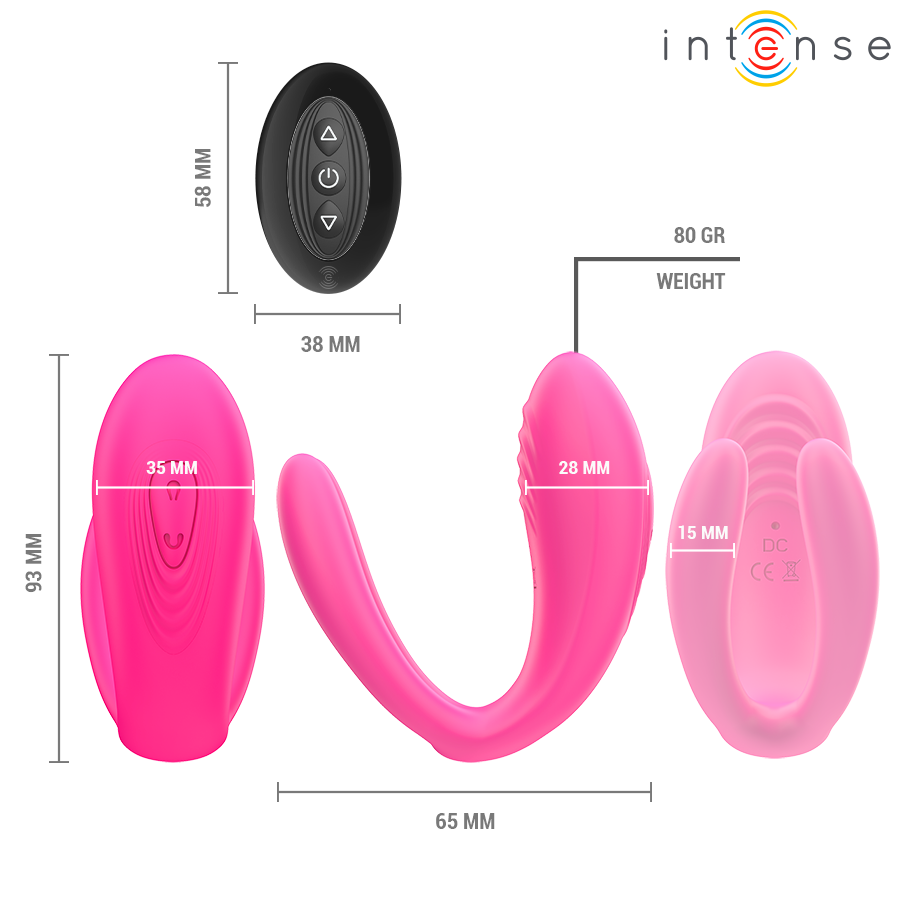 INTENSE - JULIA DUBBELE VIBRATOR KLEMSTIMULATOR AFSTANDSBEDIENING